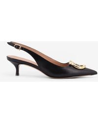 Ferragamo - Sara 40 Maxi Gancini Slingback Pumps - Lyst