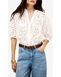 Ba&sh - Beatrice Broderie Anglaise V-Neck Blouse - Lyst