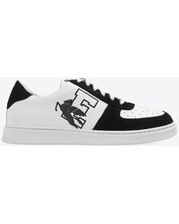 Etro - Pegaso Leather Low-Top Sneakers - Lyst