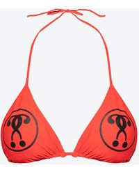 Moschino - Double Question Mark Print Bikini Top - Lyst