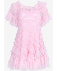 Needle & Thread - Lana Off-Shoulder Micro Mini Ruffled Dress - Lyst