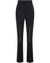 McQueen - Zip-Embellished Wool Trousers - Lyst