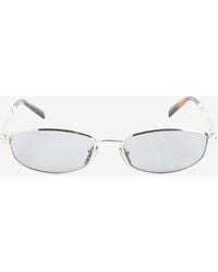 Prada - Triangle Logo Oval Sunglasses - Lyst