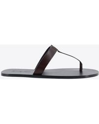 Saint Laurent - Babylone Leather Thong Sandals - Lyst