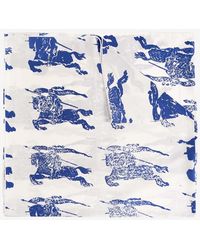 Burberry - Ekd Stamp Print Silk Square Scarf - Lyst