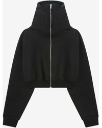 Entire studios - Cropped Zip-Up Hooded Sweatshirt - Lyst
