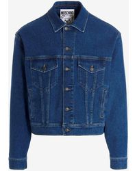 Moschino - Logo Embroidery Denim Jacket - Lyst