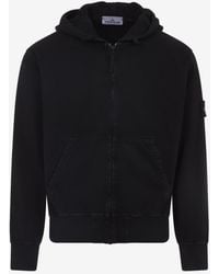 Stone Island - Logo-Patch Zip-Up Hoodie - Lyst