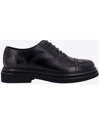 Dolce & Gabbana - Brushed Leather Oxford Shoes - Lyst