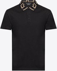 Versace - Greca Patterned Polo T-Shirt - Lyst