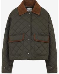 Miu Miu - Straight Hem Quilted Jacket - Lyst