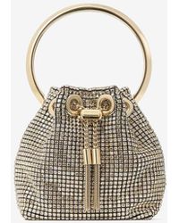 Jimmy Choo - Micro Bon Bon Crystal Mesh Top Handle Bag - Lyst