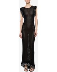 Paris Georgia Basics - Fringe Open-Knit Maxi Dress - Lyst