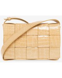 Bottega Veneta - Cassette Shoulder Bag In Croc-embossed Leather - Lyst