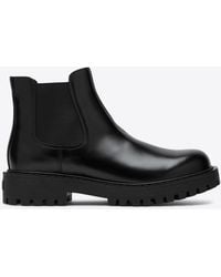 Prada - Leather Chelsea Boot - Lyst
