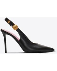 Balmain - Eva 95 Calf Leather Slingback Pumps - Lyst