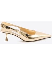 Jimmy Choo - Amel 50 Metallic Leather Slingback Pumps - Lyst