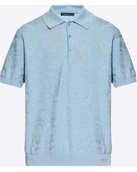 Versace - Barocco Knit Polo T-Shirt - Lyst