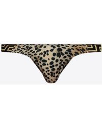 Versace - Leopard Print Bikini Bottom - Lyst