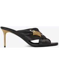 Balmain - Safety Pin 75 Leather Mules - Lyst