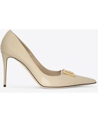 Dolce & Gabbana - Lollo 90 Polished Leather Pumps - Lyst