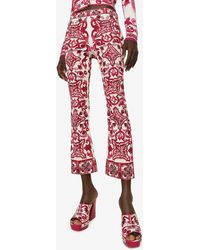 Dolce & Gabbana - Majolica Print Cropped Pants - Lyst