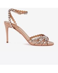 Aquazzura - Tequila 85 Crystal-embellished Sandals In Nappa Leather - Lyst