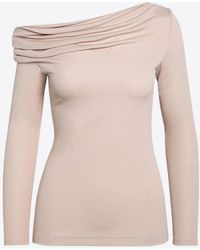 Givenchy - Draped Neckline Sweater With Exposed Shoulder For - Lyst