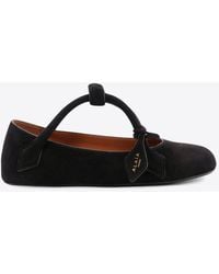 Alaïa - Le Teckel Suede Ballet Flats - Lyst