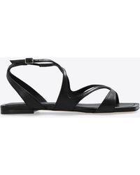 Jimmy Choo - Ayla Nappa Leather Flat Sandals - Lyst