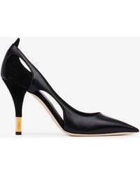 Chloé - Saada 95 Leather And Suede Pumps - Lyst