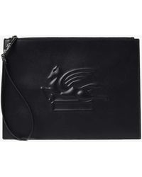 Etro - Logo Leather Pouch - Lyst