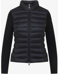 Moncler - Wool Jacket With Quilted Insert - Lyst