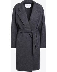 Max Mara - Carnia Wool Coat With Denim-Effect - Lyst
