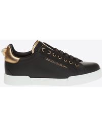 Dolce & Gabbana - Logo Portofino Leather Sneaker - Lyst