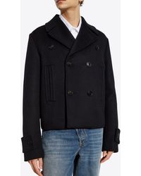 McQueen - Wool Double-Breasted Short Coat - Lyst