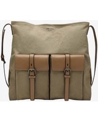 Prada - Route Canvas And Leather Utility Messenger Bag - Lyst