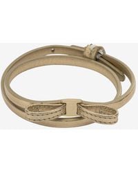 Ferragamo - Bow Leather Double Bracelet - Lyst