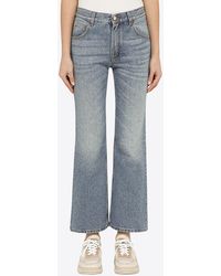 Chloé - Washed-Out Cropped Jeans - Lyst