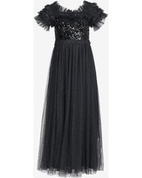 Needle & Thread - Sequin Embellished Off-Shoulder Gown - Lyst