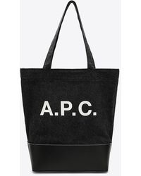 A.P.C. - Axel Logo Print Tote Bag - Lyst