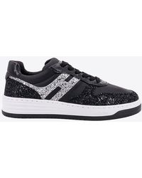 Hogan - H630 Glittered Leather Sneakers - Lyst