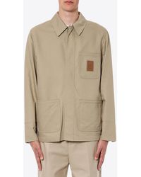 Ferragamo - Logo Patch Button-Up Jacket - Lyst