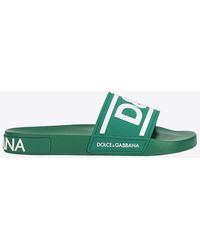 Dolce & Gabbana - Contrasting Dg Logo Rubber Slides - Lyst