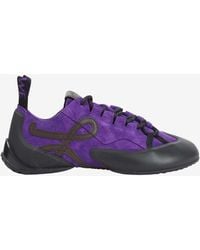Loewe - Grip Suede And Leather Sneakers - Lyst