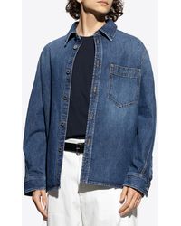 Givenchy - Logo Patch Denim Shirt - Lyst
