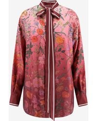 Gucci - Silk Shirt With Flora Print - Lyst