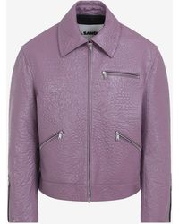 Jil Sander - Leather Zip-Up Bomber Jacket - Lyst
