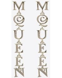 McQueen - Logo Lettering Drop Earrings - Lyst