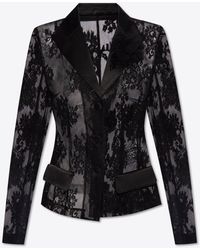 Dolce & Gabbana - Double-Breasted Sheer Lace Blazer - Lyst